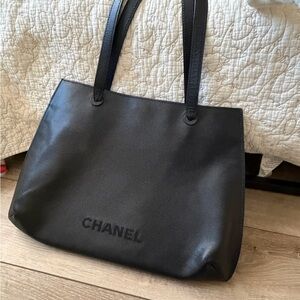 Vintage CHANEL Black Leather Tote